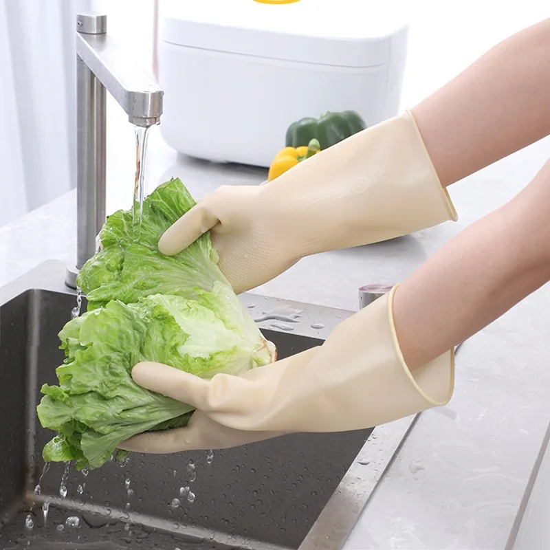 Kitchen oil resistant, durable, wear-resistant, waterproof rubber gloves, laundry and cleaning gloves, silicone