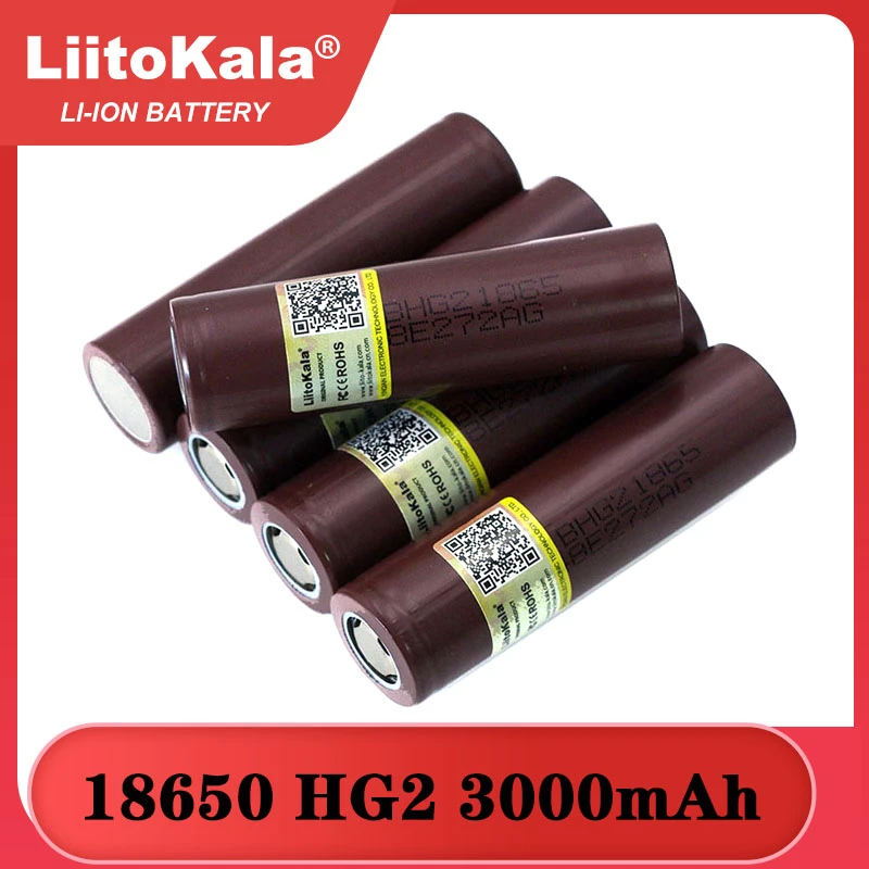 Liitokala 100% New HG2 18650 3000mAh Rechargeable battery 18650HG2 3.6V ...