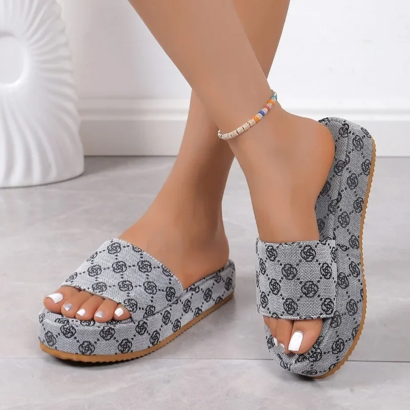 Women Platform Slippers 2024 Summer Women Shoes Designer Flat