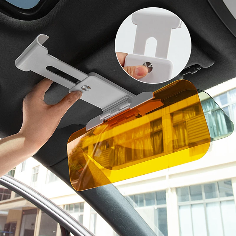2 In 1 Car Sun Visor Polarized Sunshade Plate Clear Anti-Dazzle Car Day-night Mirror Adjustable Windshield Accessorie sun visor mounting clip