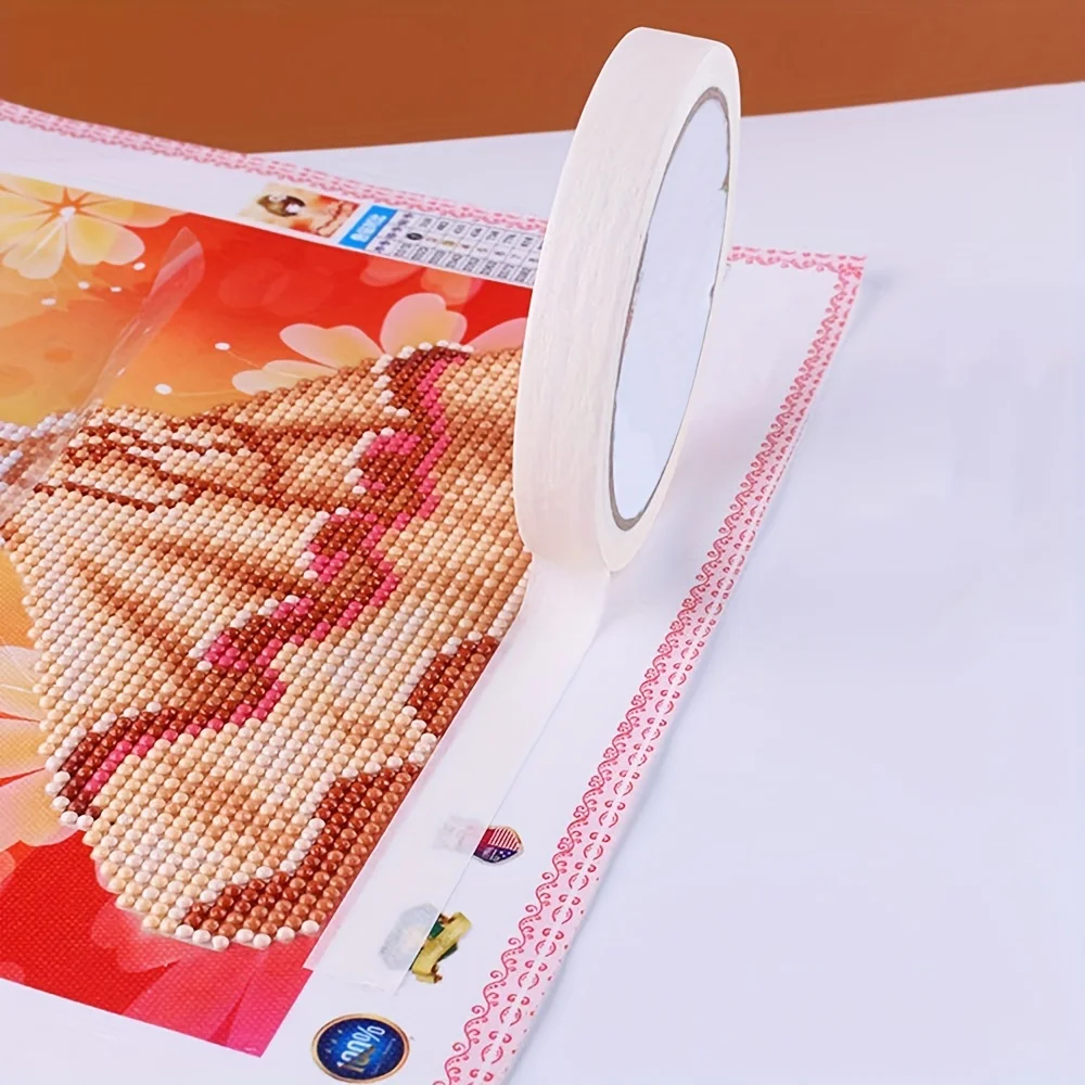10pcs 0.59cm/1.97inch 마스킹 테이프 흰색 사이드 테이프 유화 스케치 드로잉 용품 용 접착 크레이프 종이