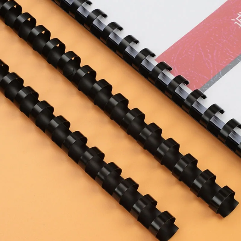 Plastic Binding Rings Loose Leaf Binding Coil Book Binding Supplies Plastic Binding Coil 50PCS PVC Binding Aprons 21 Rings 6-12mm A4 File Document Plastic Comb Machine Scrapbook Notebook Office Supplies