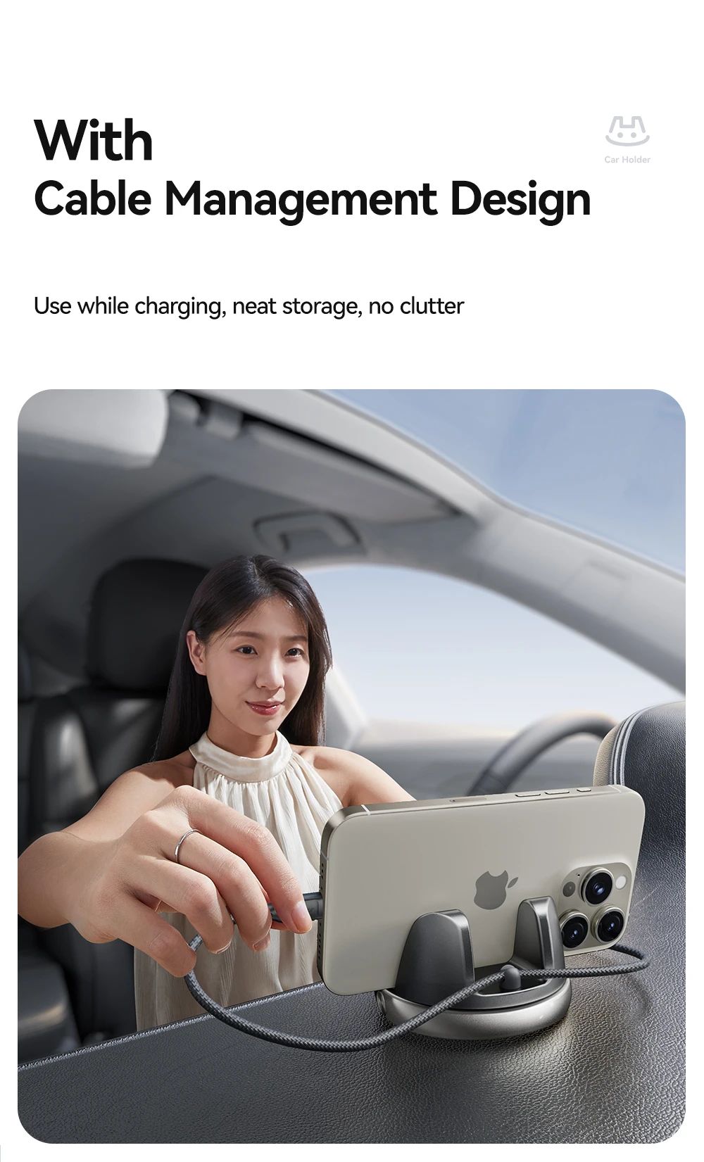 Joyroom Car Phone Holder One-Handed Operation Car Navigation Holder 360° Rotatio