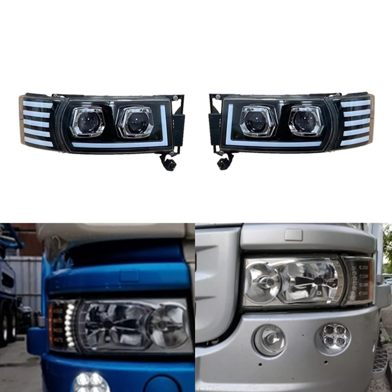 

1 пара, светодиодные фары для грузовика scania R420 P500 1730958 1730953 + 1 пара угловых ламп 1385410 1387155