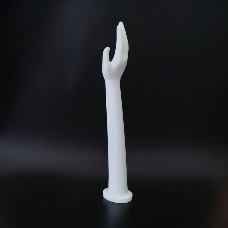 60cm 길이 여성용 오른손 모델 보철 손 긴팔 디스플레이 슬리브 아이스 슬리브 기침 방지 장갑 지지대 흰색 피부색