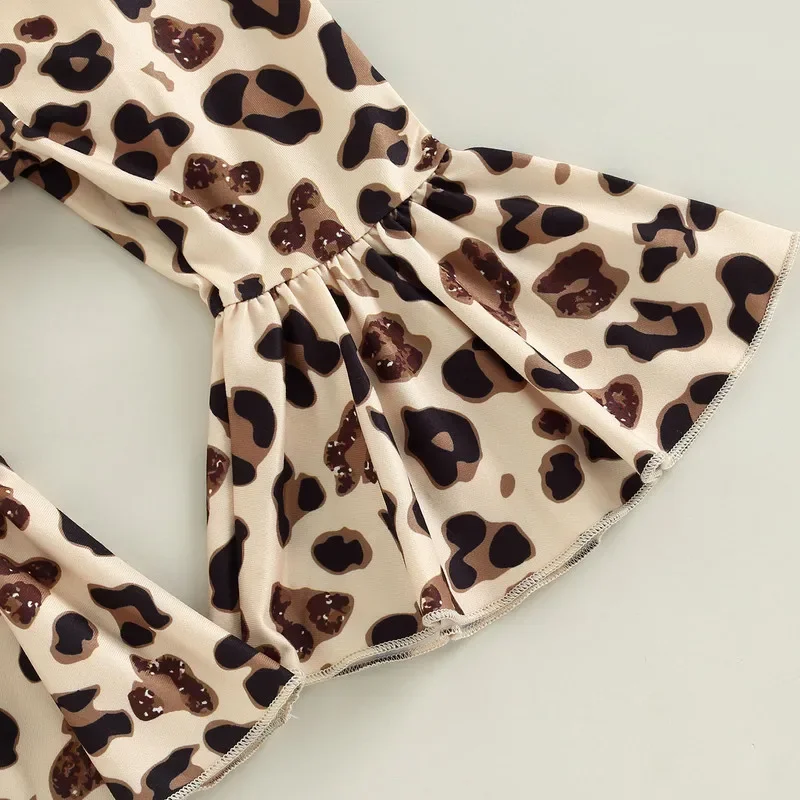 Leopard Bow Baby Girl Pants Set 6