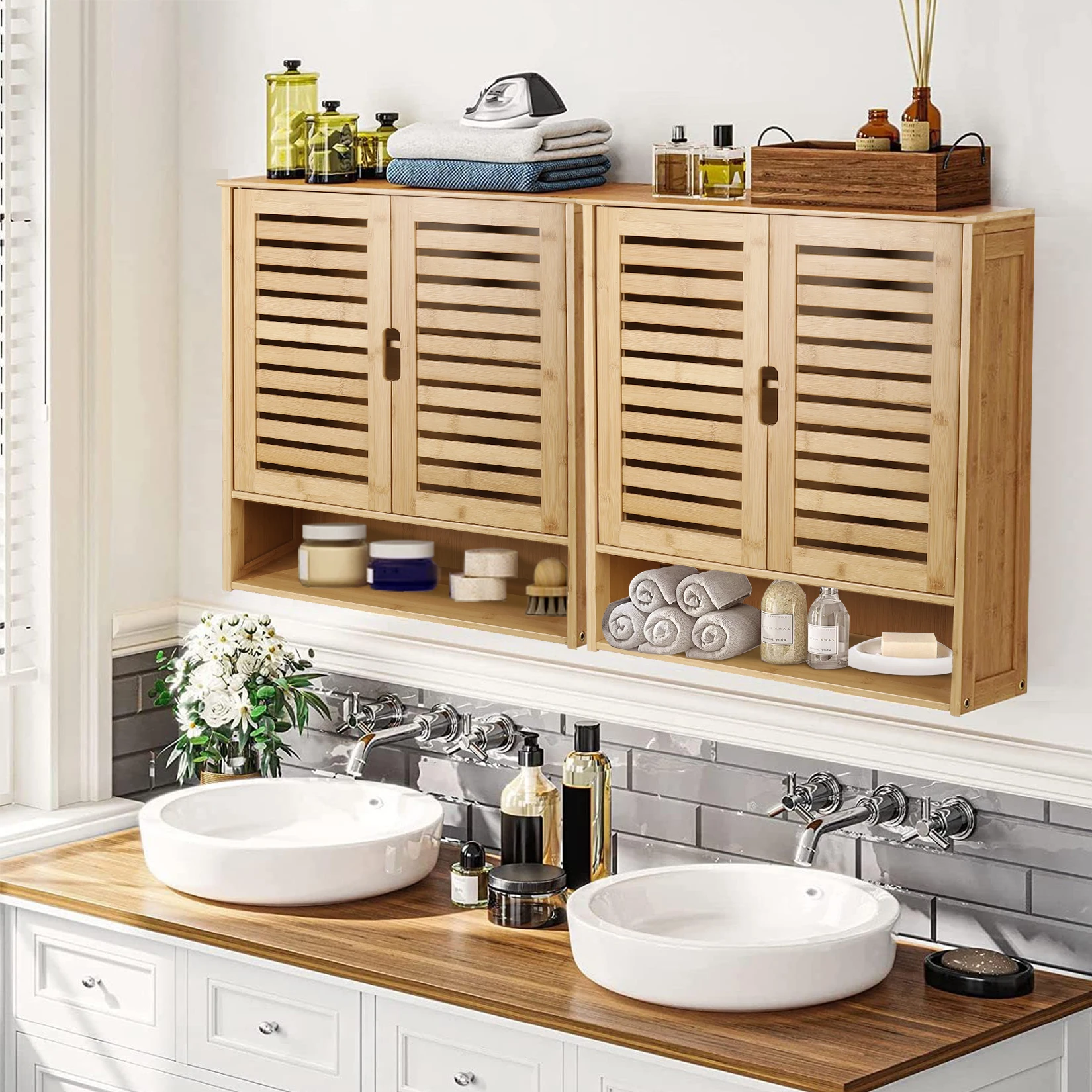 Wall-Cabinet-Bathroom-Storage-Cabinet-Wall-Mounted-with-Adjustable ...
