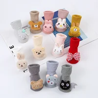 1 Pair Spring Autumn Baby Socks Cute Cartoon Animal Boy Girl Anti Slip Socks Infant Newborn Soft Cotton Floor Sock Shoes 3