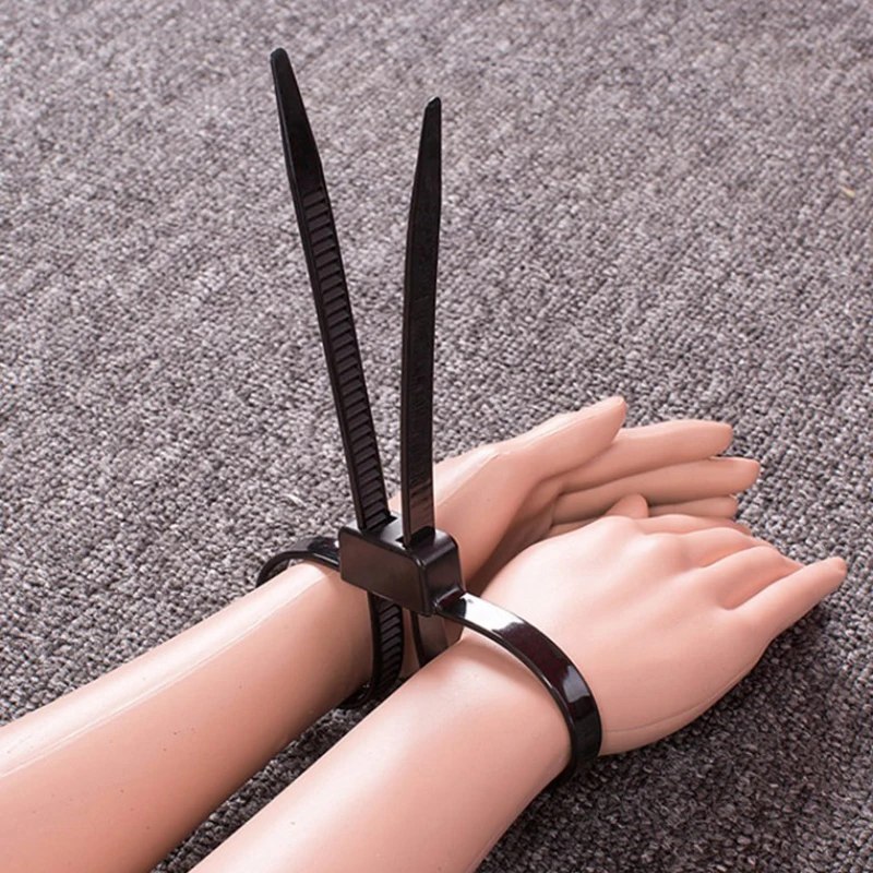 1Pcs Flex Cuffs Plastic Nylon Disposable Zip Tie Handcuffs Toughness Cable Handcuff Public Security Enforcement Gardening