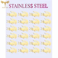 12 Pairs Stainless Steel Stud Earrings Set Punk Animal Crocodile Earrings  For Women Girls Goth Jewelry Accessories Wholesale 1