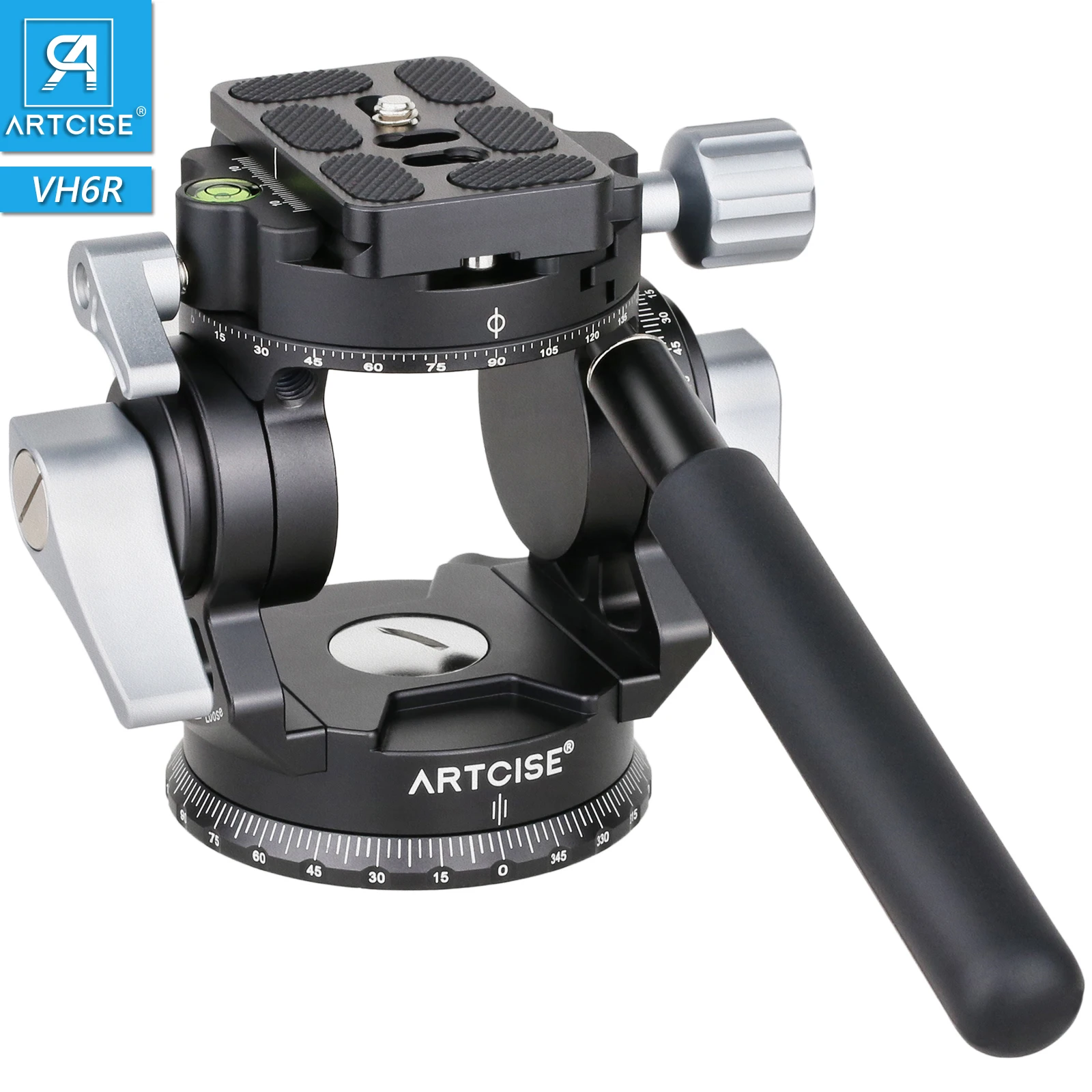 Artcise New Hollow Video Hydraulic Head-51&deg;+90&deg; Double Panoramic Structure CNC Lightweight Compact Fluid Video Head for Tripod camera fluid head camera panoramic head