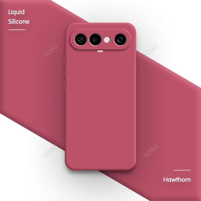 Liquid Silicone Shockproof Phone Case with Square Lens Protection - Soft Back Cover