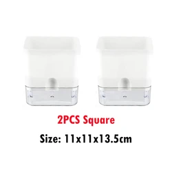 Set of 2 Self - Watering Indoor Herb Planters - Automatic Moisturizing Pots for Succulents, Violets, and Ivy (2PCS Square)