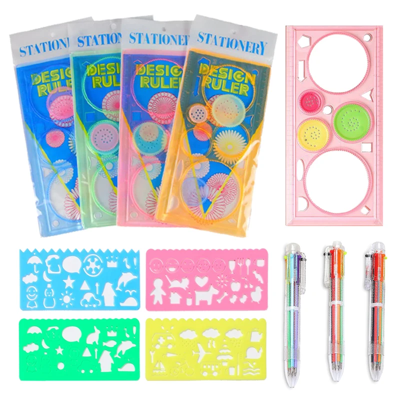 Spirograph Art Drawing Ruler Children DIY Handmade Painting Template Multifunctional Developmental Toys Gifts drawing stencils set drawing toy educational toys educational drawing toy