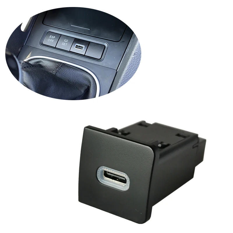 Auto-Schnellladegerät TYPE-C QC3.0 USB-Schnittstelle Doppelsteckdose für Telefonladegerät Geeignet für VW Golf 5 Golf 6 Zubehör