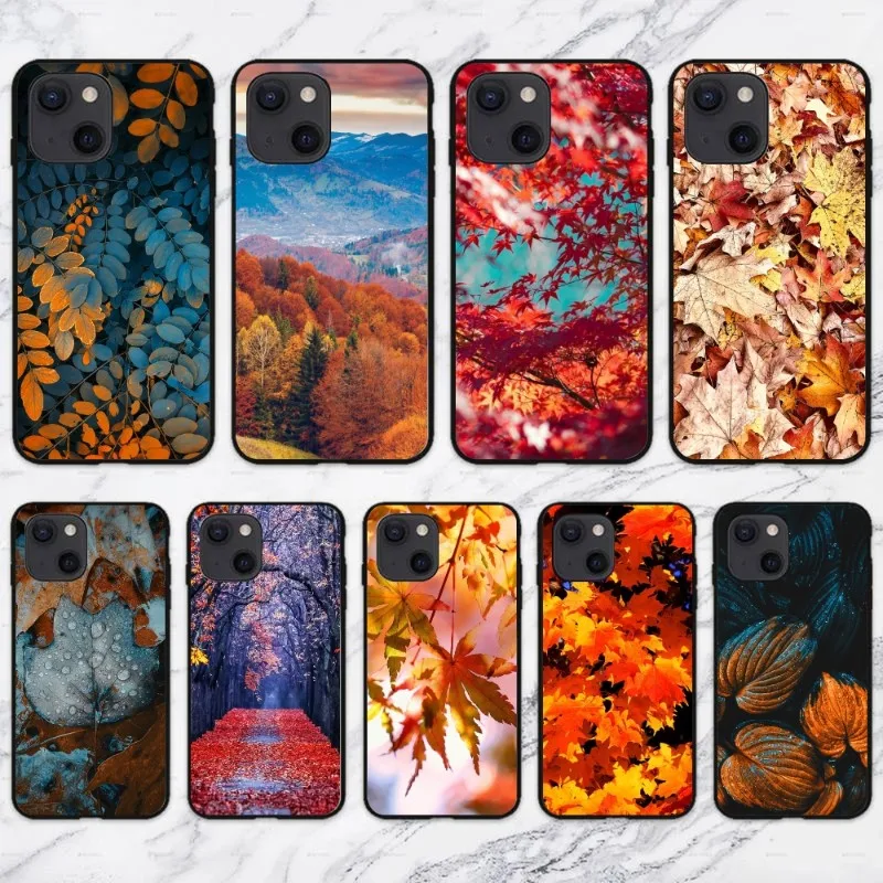 Leaves Maple Leaf Autumn Phone Case For Iphone 13 12 11 Xs X 8 7 6 Plus