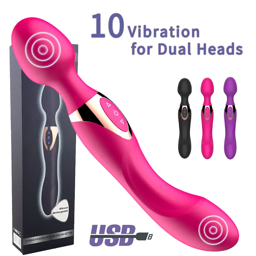 Usb Charg10 Velocità Potenti Vibratori Per Le Donne Magic Dual Motors Wand Body Massager Giocattoli Del Sesso Femminile Per Le Donne G-Spot Giocattoli