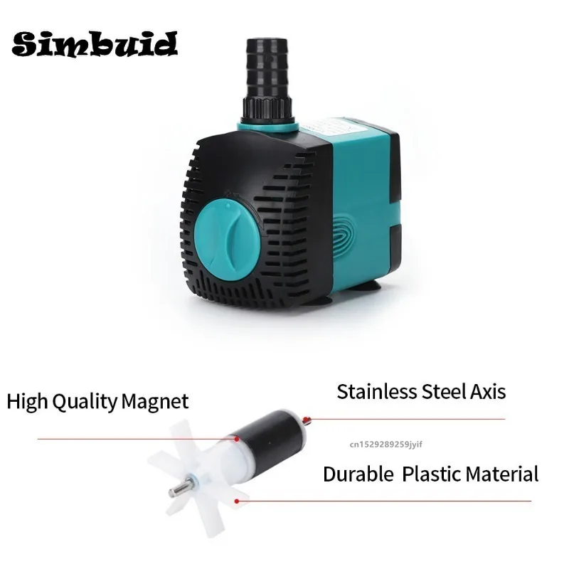 Fish Tank Pump EU/US 3W 10W 15W 25W Fish Tank Water Fountain Pump Filter 110V-240V Ultra-Quiet Submersible Fish Pond Aquarium Pump