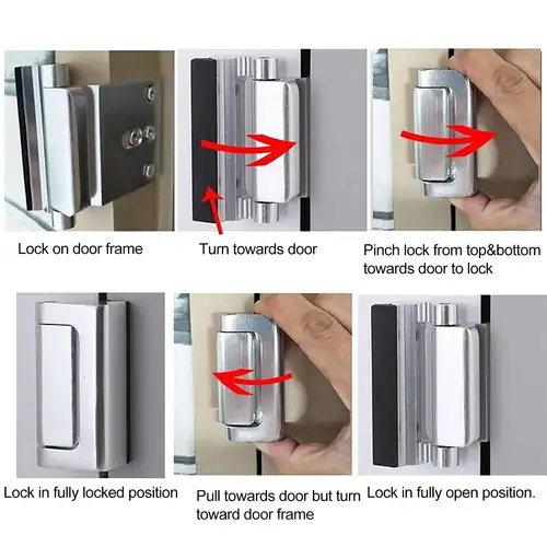 Home Security Door Reinforcement Lock Child Proof Door Lock with Screws for Inward Swinging Door Security for Your Home - Image 5