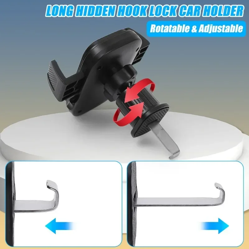 Car Vent GPS Navigation Phone Holder 360&deg; Rotation Universal Spiral Hook Vent Gravity Vehicle Bracket for 4.7-7.2inch Smartphone