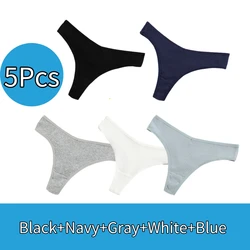 5pcs Women Cotton Thongs Sexy M L XL XXL Plus Size Solid 10 Colors Female Underwear трусы женские Thong Briefs Calzones Mujer
