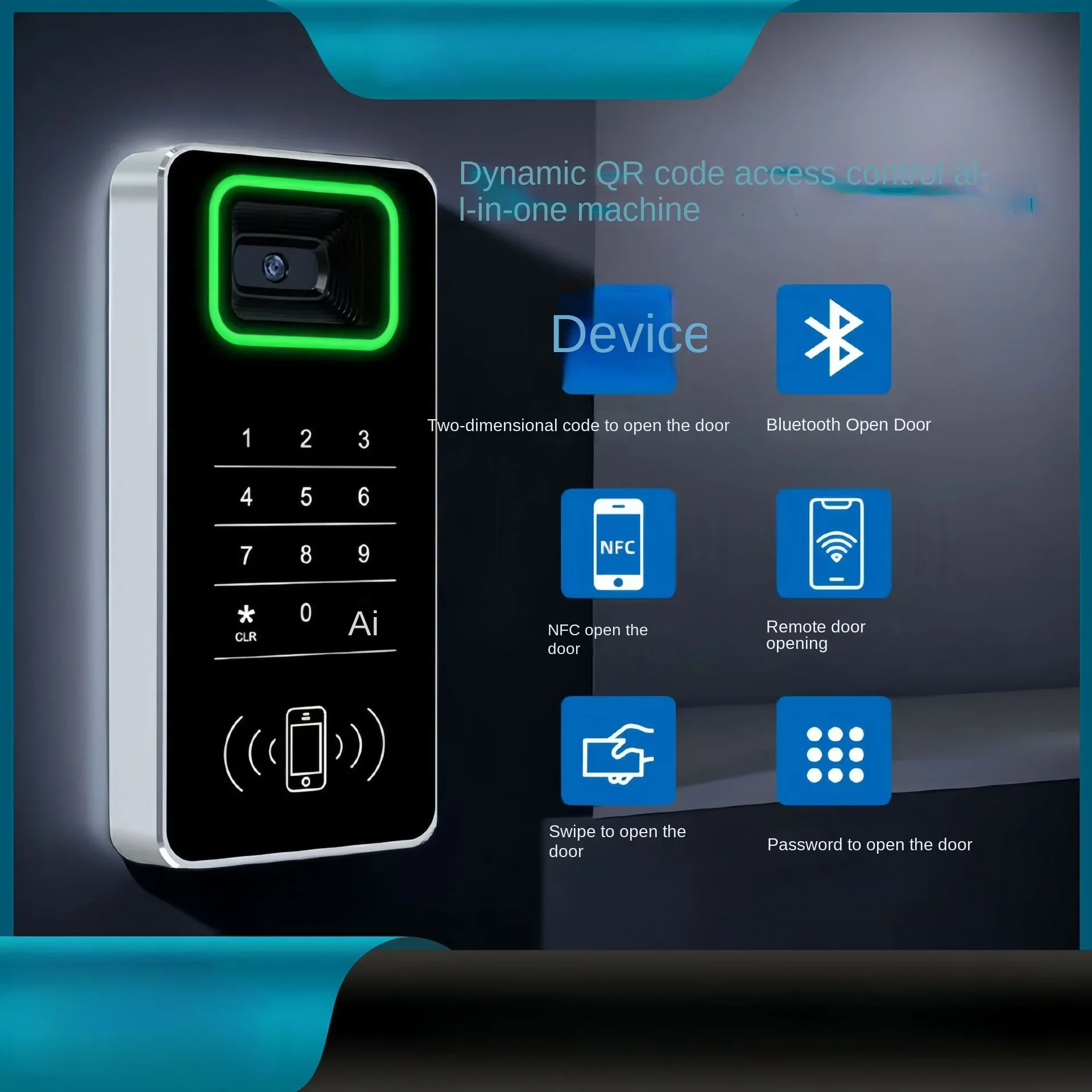 QR Code Access Control All-in-one Machine Support Networked Visitor APP Remote Bluetooth Password Swipe Card To Open The Door