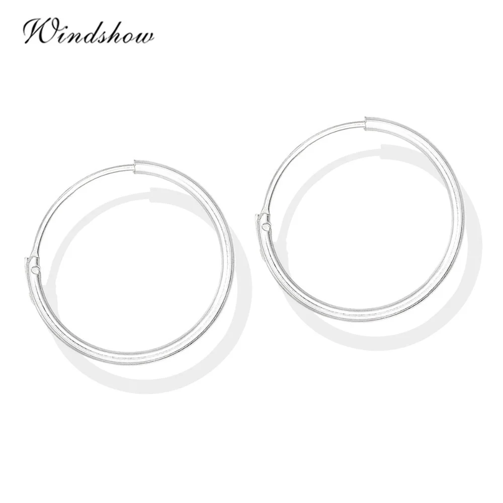 7mm-25mm Real 925 Sterling Silver Round Circles Small Endless Hoop Earrings For Women Girls Piercing Body Jewelry Gift 3