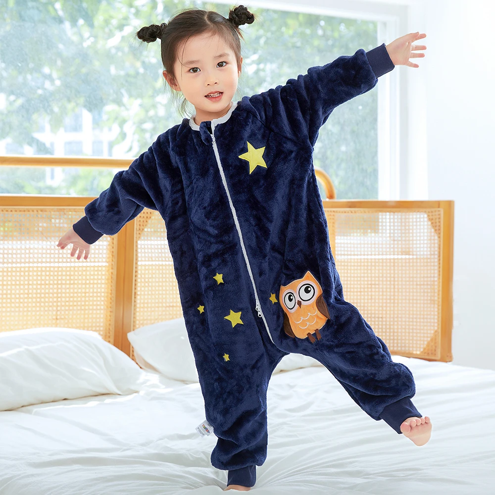 Boys Girls Sleeping Bag Kids Toddlers 0 to 1 2 3 4 5 6 Years Winter Onesie Children Pijamas Infantil Owl Halloween Pajamas