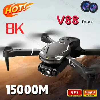 Drone V88 8K 5G Professionale con Doppia Fotocamera HD per Fotografia Aerea, Controllo Remoto 15000M, Quadricottero Pieghevole, Novità 2026