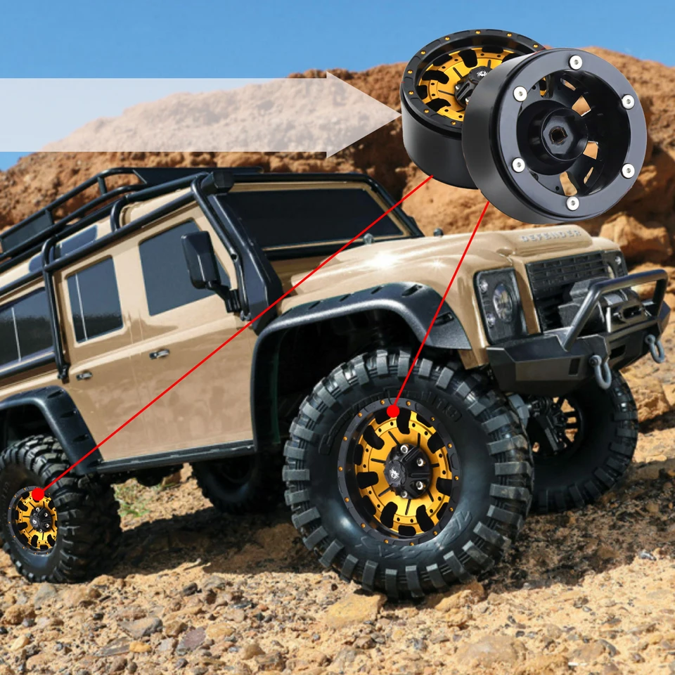 1.9 ビードロック ホイール アルミ合金 4 個 1:10 RC クローラー