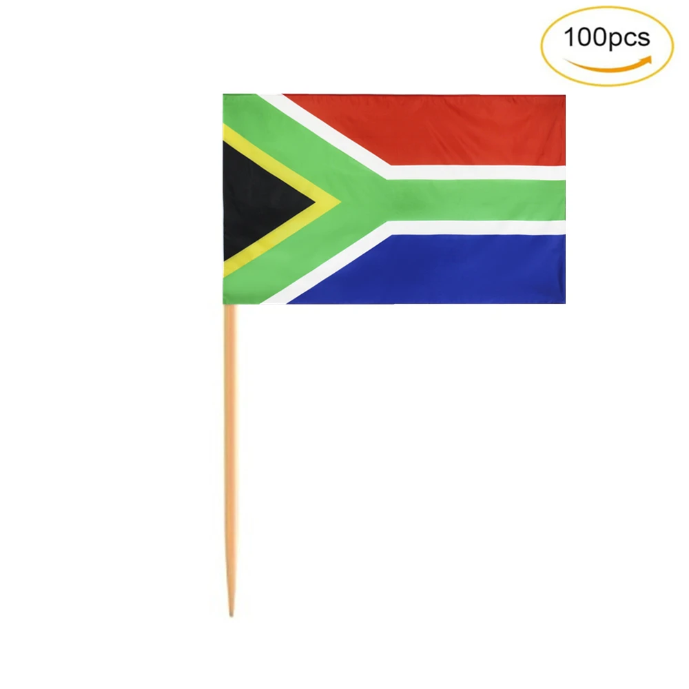 

100Pcs/Set Mini South African Flag Cupcake Cocktail Toothpick Stick Cake Topper Party Bar Restaurant Flag Of South Africa