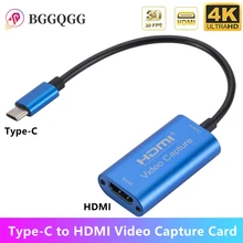 Grabador de vídeo portátil HD 1080P compatible con HDMI tipo C a HDMI, tarjeta de captura de vídeo para PC, cámara de juegos, grabación en vivo