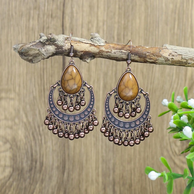 92.5 Gold Plated Kudan Earrings Online | Buy Beryl Kundan Drop Earrings –  The Amethyst Store