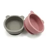 Baby Silicone Feeding Bowl with Suction Cups Children's Waterproof Suction Tableware Bowl Kids Bear Shape Silicone Bowl BPA Free 4