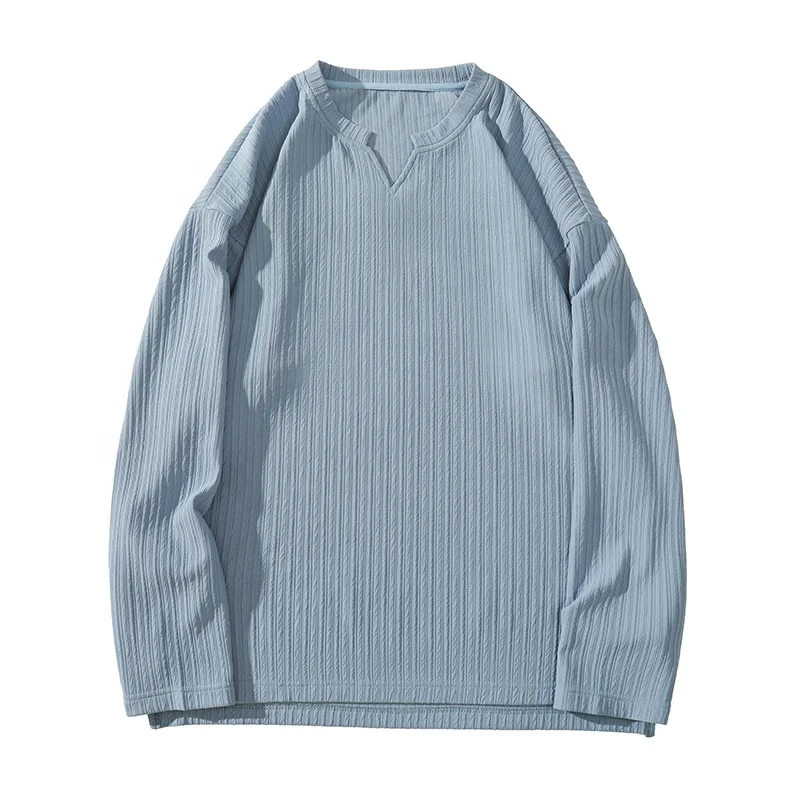 

Long-sleeved t-shirt men's loose retro long sleeves bottoming shirt loose trend t shirt streetwear korean style