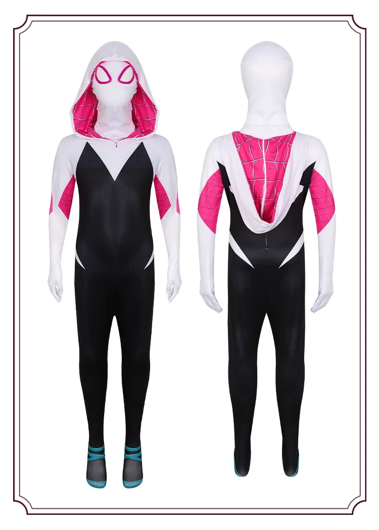 女の子グウェン ステイシー ゴースト スパイダー コスチューム