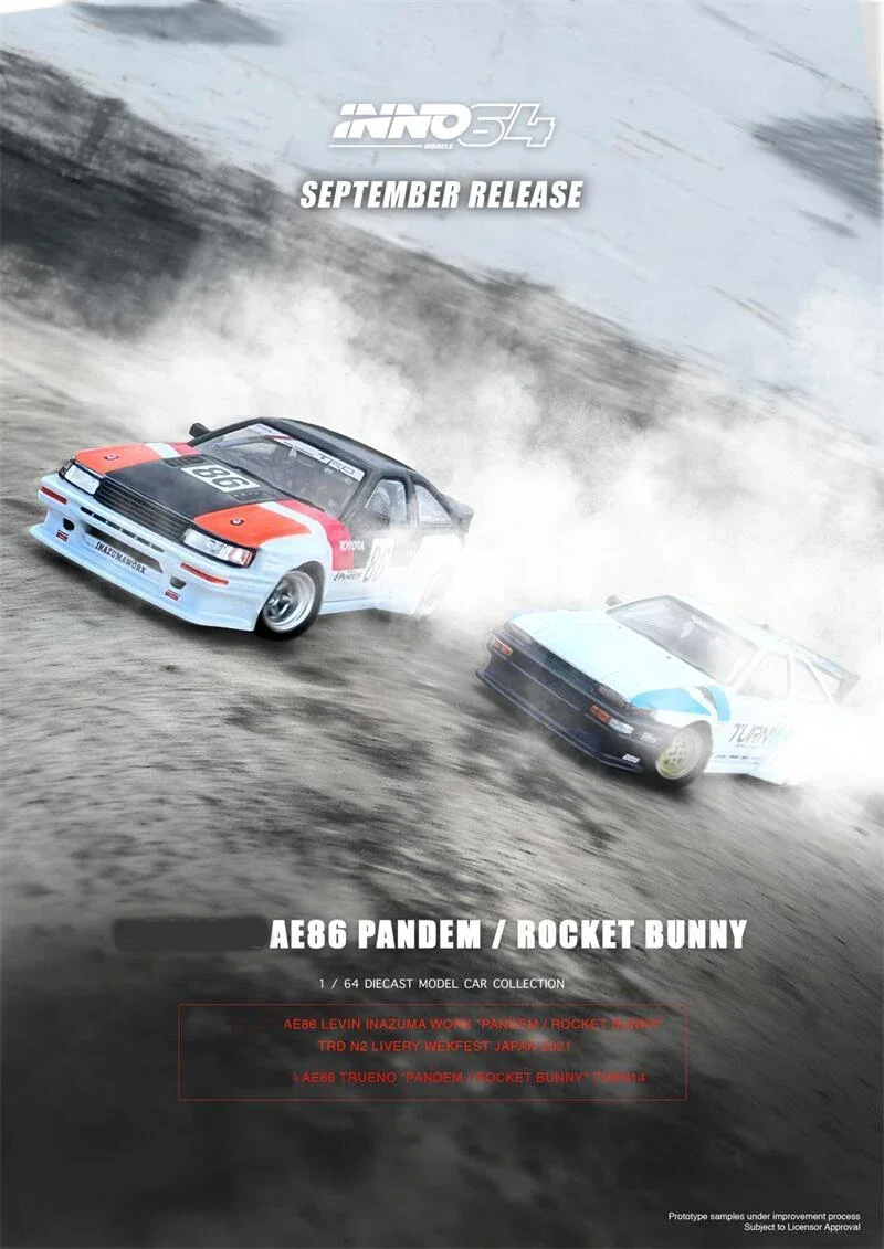 Inno 1:64 Ae86 Levin Inazuma Worx Pandem Rocket Bunny Diecast Model Car