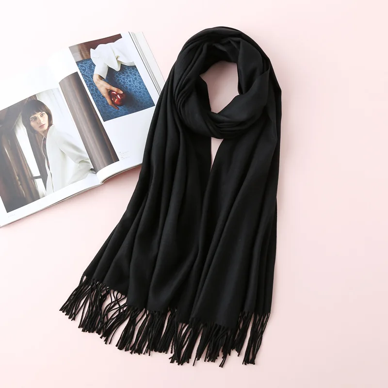 

New fashionable brushed boutique solid color imitation cashmere scarf for men and women autumn and winter warm scarf shawl