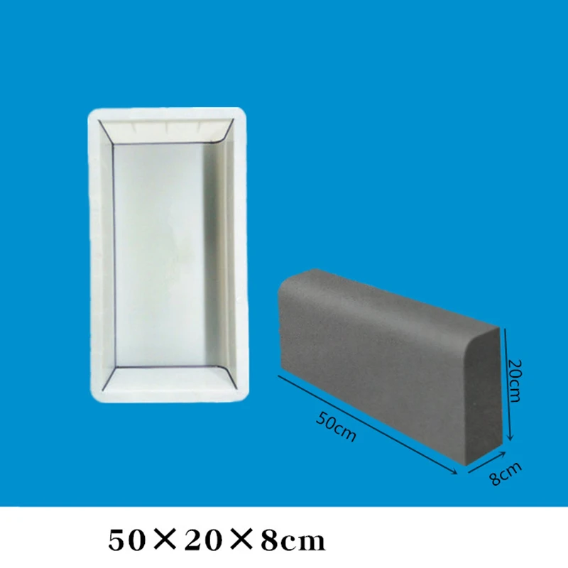 Roadedge arc cement brick plastic mold stone roadside stone 50cm long line concrete molds garden path molds