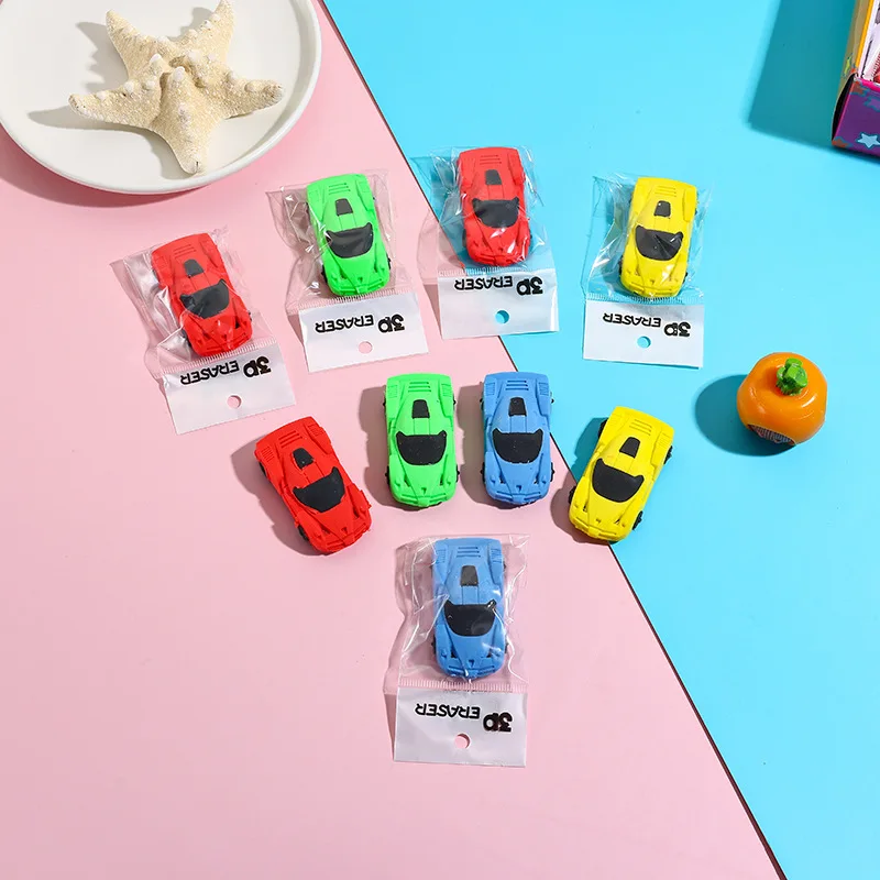1/4/36 Pieces of Creative Cartoon Car-Shaped Erasers in Random Colors, Detachable and Reassemblable Soft Cleaning Erasers, Suitable for 2B Pencil Writing, a Must-Have for Back-To-School Season - 6