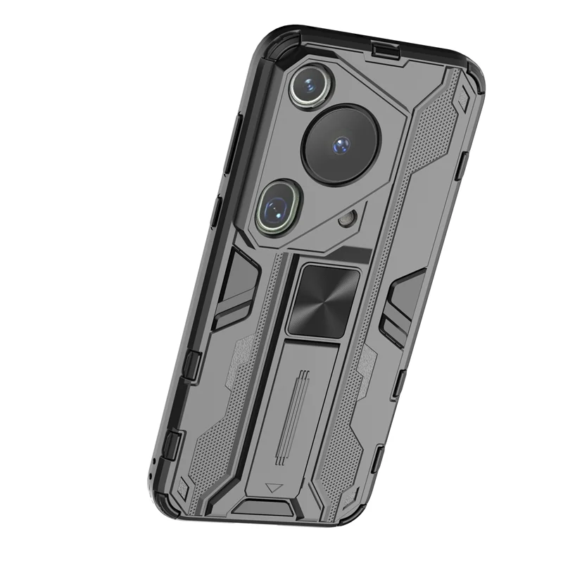 Shockproof Armor Phone Case with Camera Lens Protection and Stand Holder
