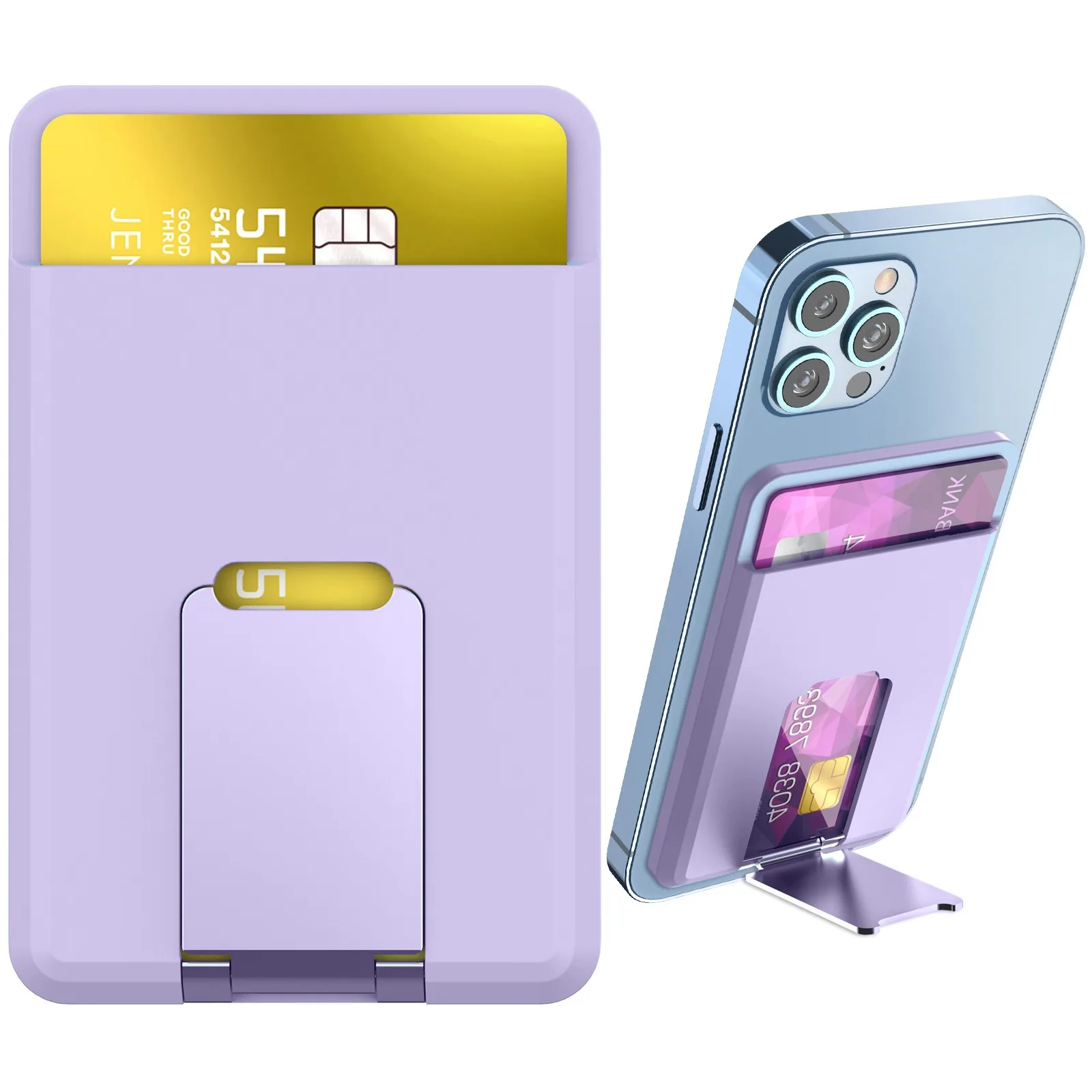 Magnetic Suction Card Holder & Desktop Stand with Silicone Finish