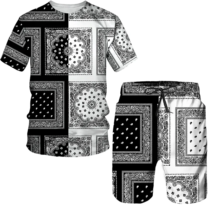 

Summer T-shirt Set Fashion 3D Print Top and Shorts Couple Outfits Sportwear Tracksuit Street Hip Hop Summer Men Clothing Set