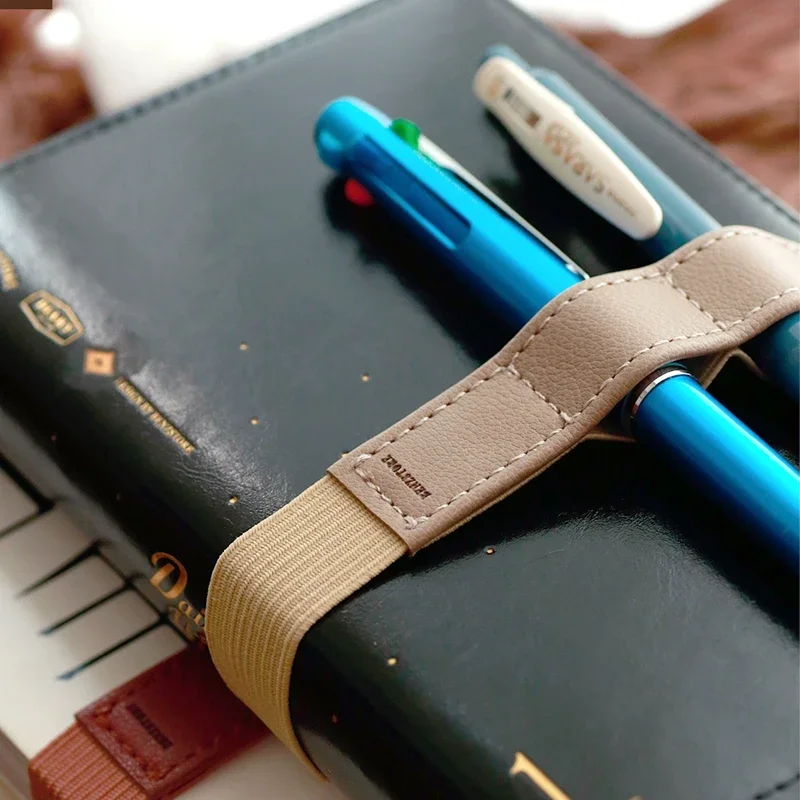 Leather Pen Clip Retractable Pencil Case Insert Elastic Strap Pen
