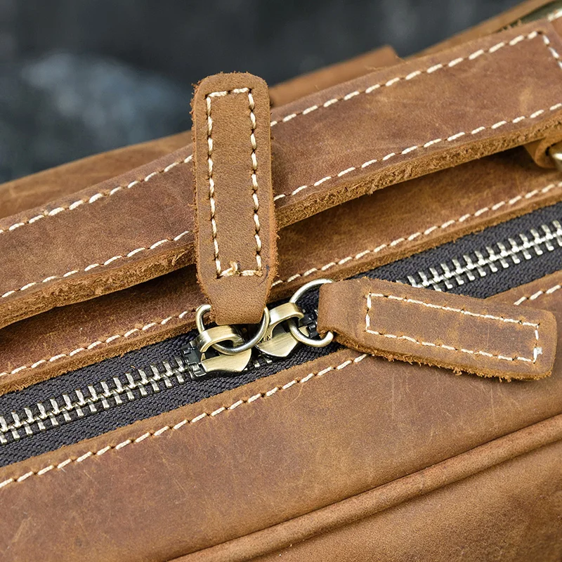 Distressed Large Leather Lenovo Mens Messenger Laptop Bag Briefcase
