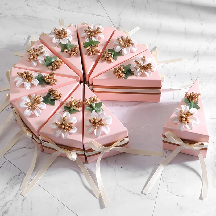 

10/20 Pieces of Banquet Candy Paper Boxes Birthday Triangle Gift Paper Boxes Souvenirs Table Decoration Baby Shower Supplies