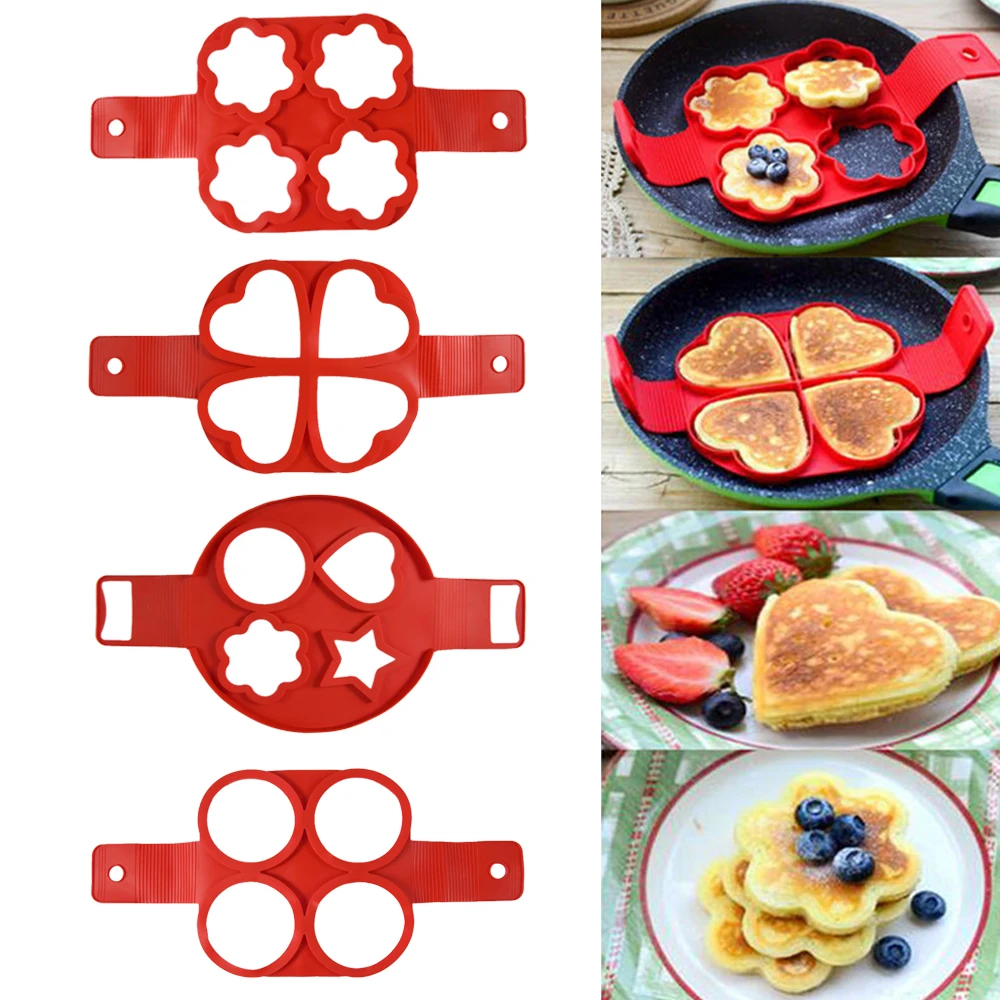 Egg Pancake Ring Non-stick Pancake Machine Mold Silicone Egg Pot Frying Molding Machine for Kitchen Baking Accessories egg mold pancake maker egg ring