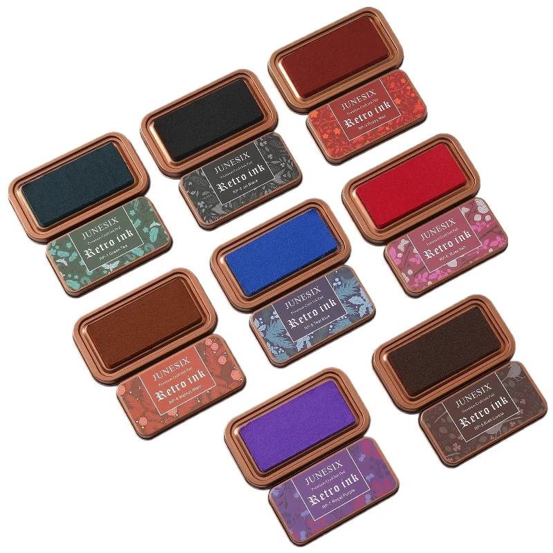 Retro Iron Box Printing Stand for DIY Rubber Stamps and Ink Pad