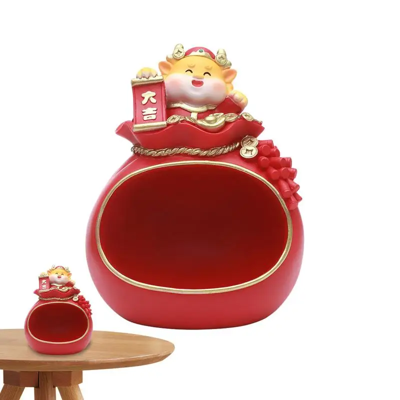 

Китайские новогодние статуи дракона, счастливый мешок, статуэтка модели, милые фигурки, аксессуары для бара