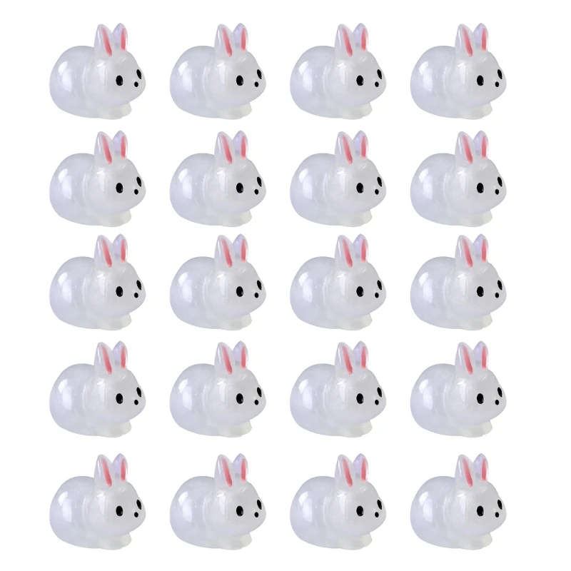 

Miniature Glowing Rabbit Figurines 20pcs/set Home Garden Lawn Decorations Gift Dropship
